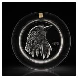Lalique 1973 Crystal Bird Motif Dish