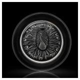 Lalique Crystal 1970 Peacock Plate