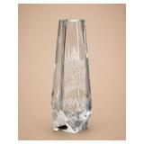 Bohemia Crystal Vase Praha Etched