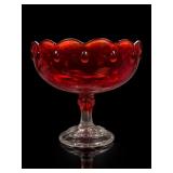 Indiana Glass Ruby Teardrop Compote Bowl