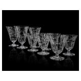10 Etched Glasses, 4 Large, 6 Small