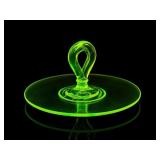 Green Uranium Glass Serving Tray