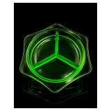Uranium Glass Divided Dish