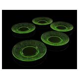 Indiana Uranium Glass Horseshoe Plates 6pc