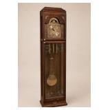 Wooden Grandfather Clock with Brass Accents Works