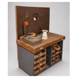 Metal Workbench With Pegboard and Hardware