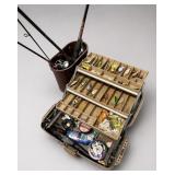 Fishing Rods With Tackle Box and Gear