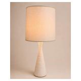 Tall White Textured Mid Century Table Lamp 29 In