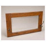 Oak Mirrored Hall Tree Door with Hooks
