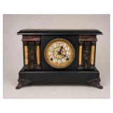 Sessions Black Mantel Clock with Ormolu Dial