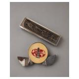 Egyptian Motif Lighter and Metal Oil Theme Knife