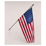 Two American Flags Mounted on Poles