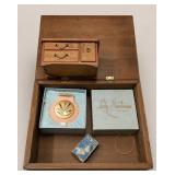 Vintage Wood Box with Lady Sunbeam Shaver