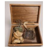 Vintage Coin Purses in Wooden Box
