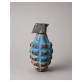Blue Cast Iron Dummy Grenade Paperweight