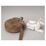 Boy Scouts Canteen and Ceramic Dog Planter