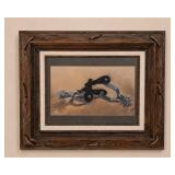 Bill McDuff Framed Pastel Spur Artwork 1988