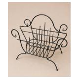Black Metal Scrollwork Magazine Rack