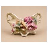 Austrian Porcelain Handled Vase with Flowers