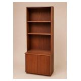 Tall Wooden Bookcase with Cabinet, About 7ft