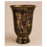 Stangl Black Gold 2071 Vase, 22kt Gold
