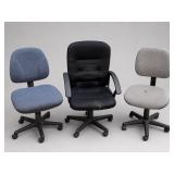 Three Office Task Chairs Assorted Colors