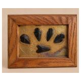 Framed Collection of Five Arrowheads