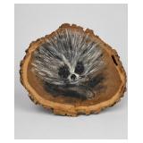 Hedgehog Painting on Wood and Framed Gramaph