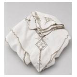 Embroidered Linen Tablecloth and Napkins Set