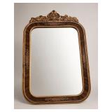 Rectangular Wall Mirror With Ornate Top Crest
