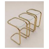 3 Brass and Glass Tables