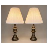 Brass Table Lamps with Shades
