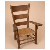 Wooden Rocking Chair With Woven Seat