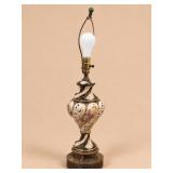 Ceramic Italian Table Lamp with Figural Relief