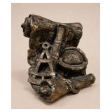 Bronze Finish Bookend With Nautical Motifs