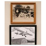 Framed Police Moonshiner Photo and Airplane Print
