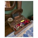 Wooden Valet Desk Organizer With Accessories