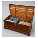 Solid Cedar Hope Chest with Brass Hinges Contents