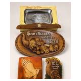 Religious Wall Plaques and Bread Platter Set