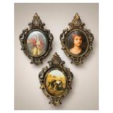 Three Framed Miniature Portraits