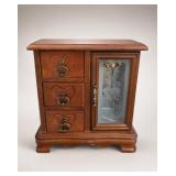 Wooden Jewelry Box with Glass Door