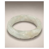 Carved Jade Bangle Bracelet