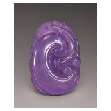 Lavender Jade Carved Plaque