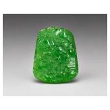 Carved Green Jade Plaque