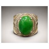 Jade Cabochon Ring Size 9