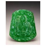 Carved Jade Plaque with Seated Figure