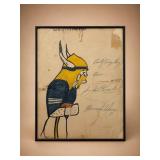 Minnesota Vikings Drawing Signed Karl Kassulke
