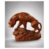 Mid Century Ceramic Panther TV Lamp