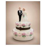 Porcelain Wedding Cake Trinket Box
