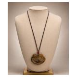 Carved Nephrite Pendant with Cord